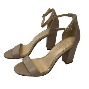 Michael Kors Tan Sascha Sandal Heels Size 8 Block Heel Ankle Strap
